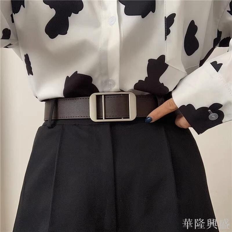 華隆 新款皮帶女裝飾簡約褲帶女士休閑學生潮牛仔褲腰帶男免打孔ins風