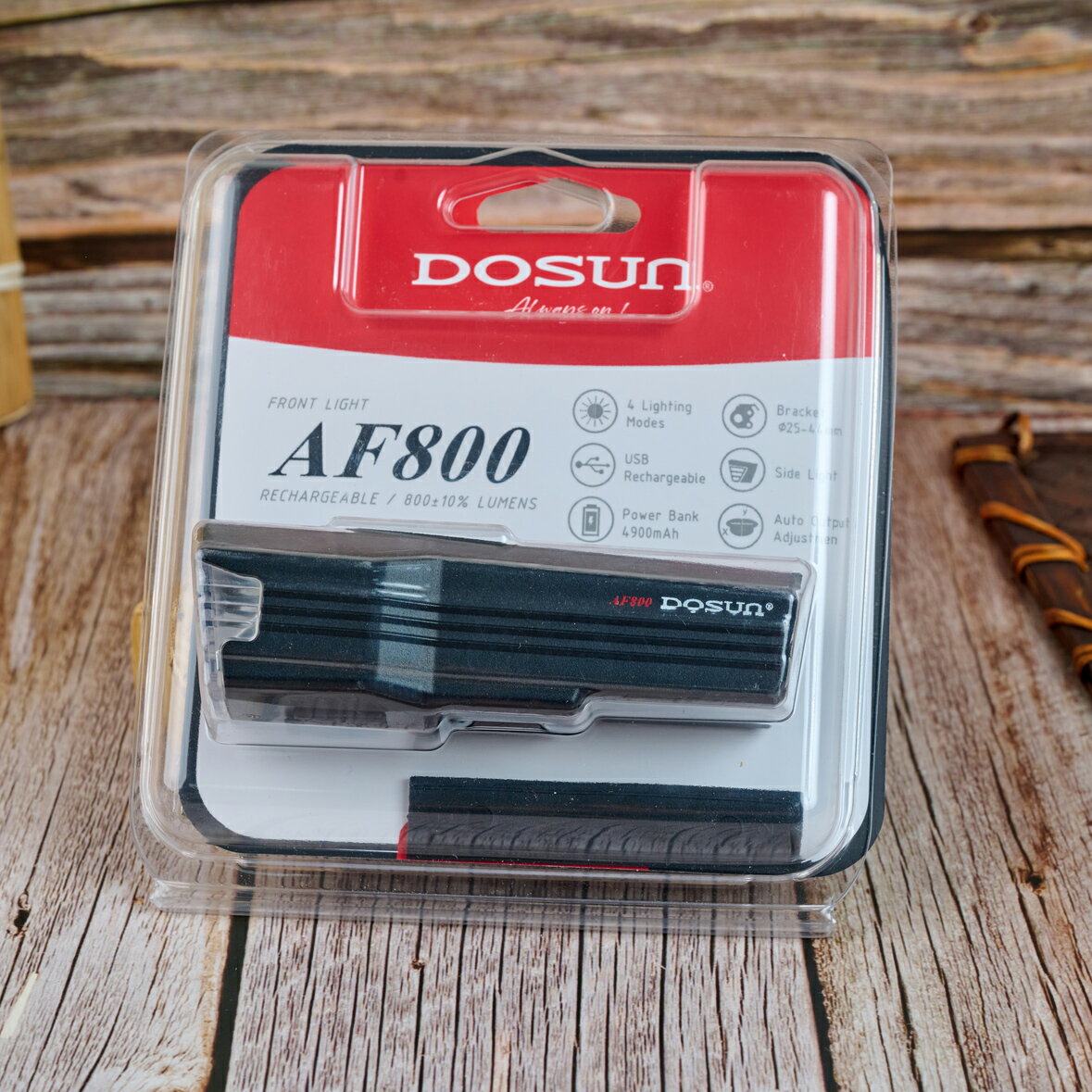 DOSUN AF800 USB充電 自行車前燈 尺寸:117*39*36MM