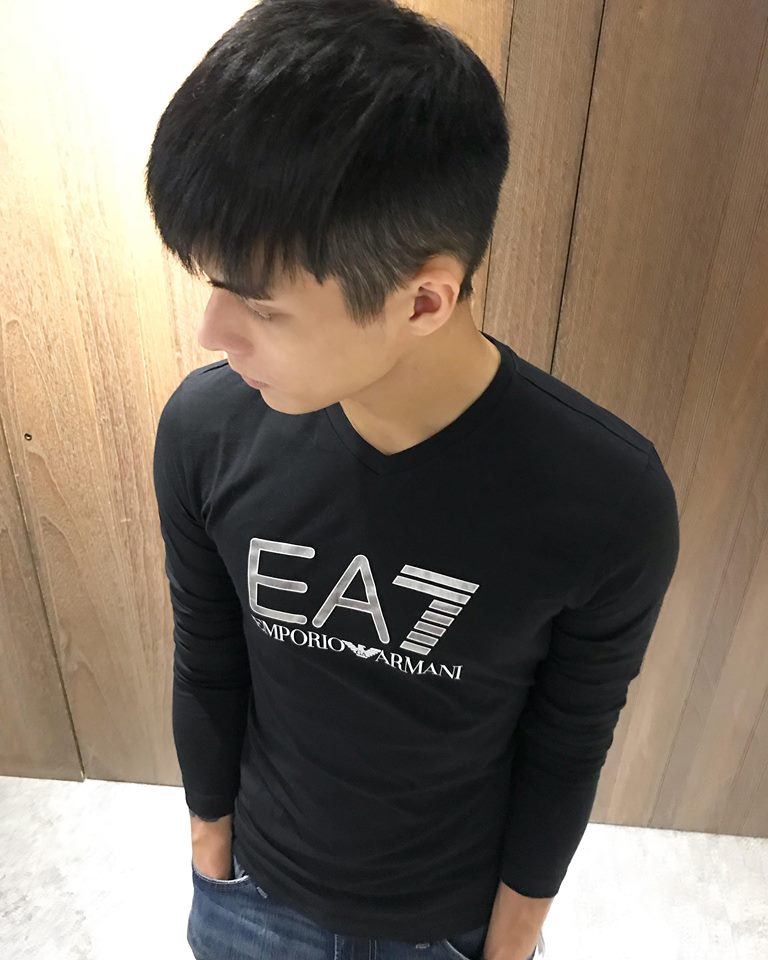 美國百分百【全新真品】Emporio Armani 長袖 T恤 EA7 運動 logo 薄T 棉質 黑色 S號 J630