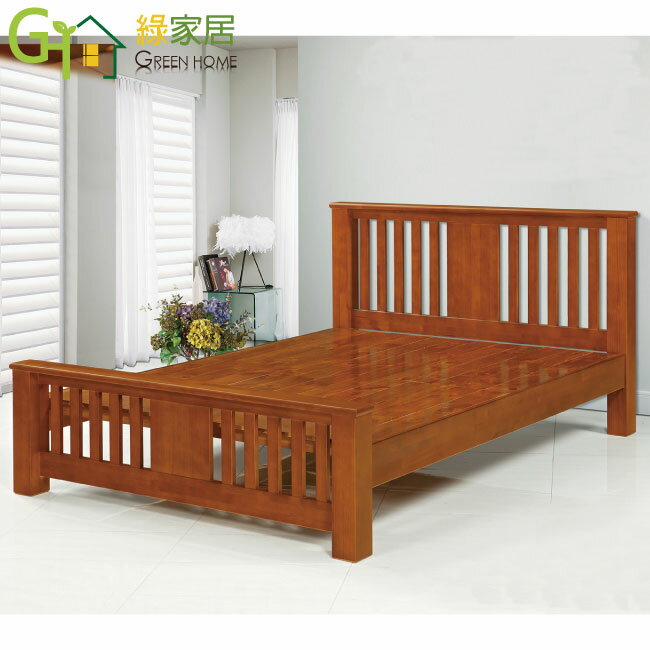 【綠家居】謝特 時尚5尺實木雙人床台(不含床墊)