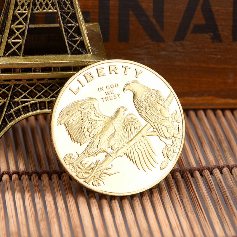 美國鷹紀念章雕鳥動物創意裝飾硬幣時尚家居指尖玩具禮品小物件