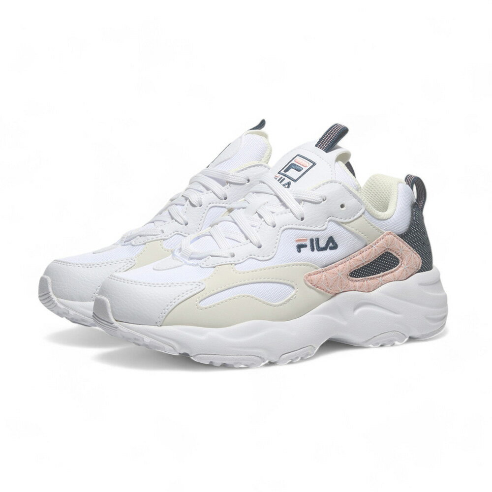 【滿千折百】FILA 慢跑鞋 RAY TRACER 白粉藍 復古 老爹鞋 女 4C606Y149