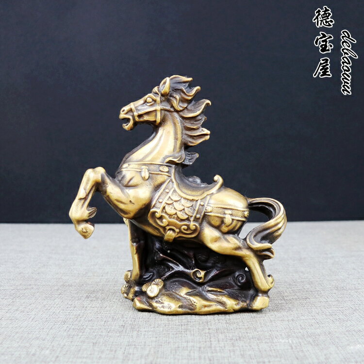 黃銅馬到成功純銅馬擺件生肖銅馬奔騰馬擺設家居辦公室開業禮品