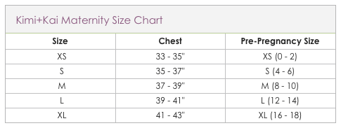 Momo Maternity Size Chart