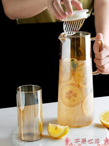 冷水壺玻璃冷水壺耐高溫耐熱家用大容量涼白開水杯裝水涼水瓶泡茶壺套裝