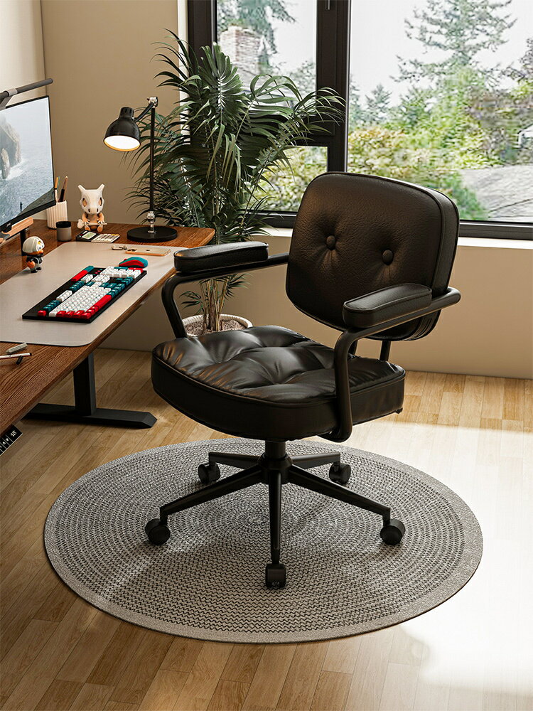 椅子靠背電腦椅家用久坐舒服書房書桌椅臥室座椅皮質辦公椅旋轉椅