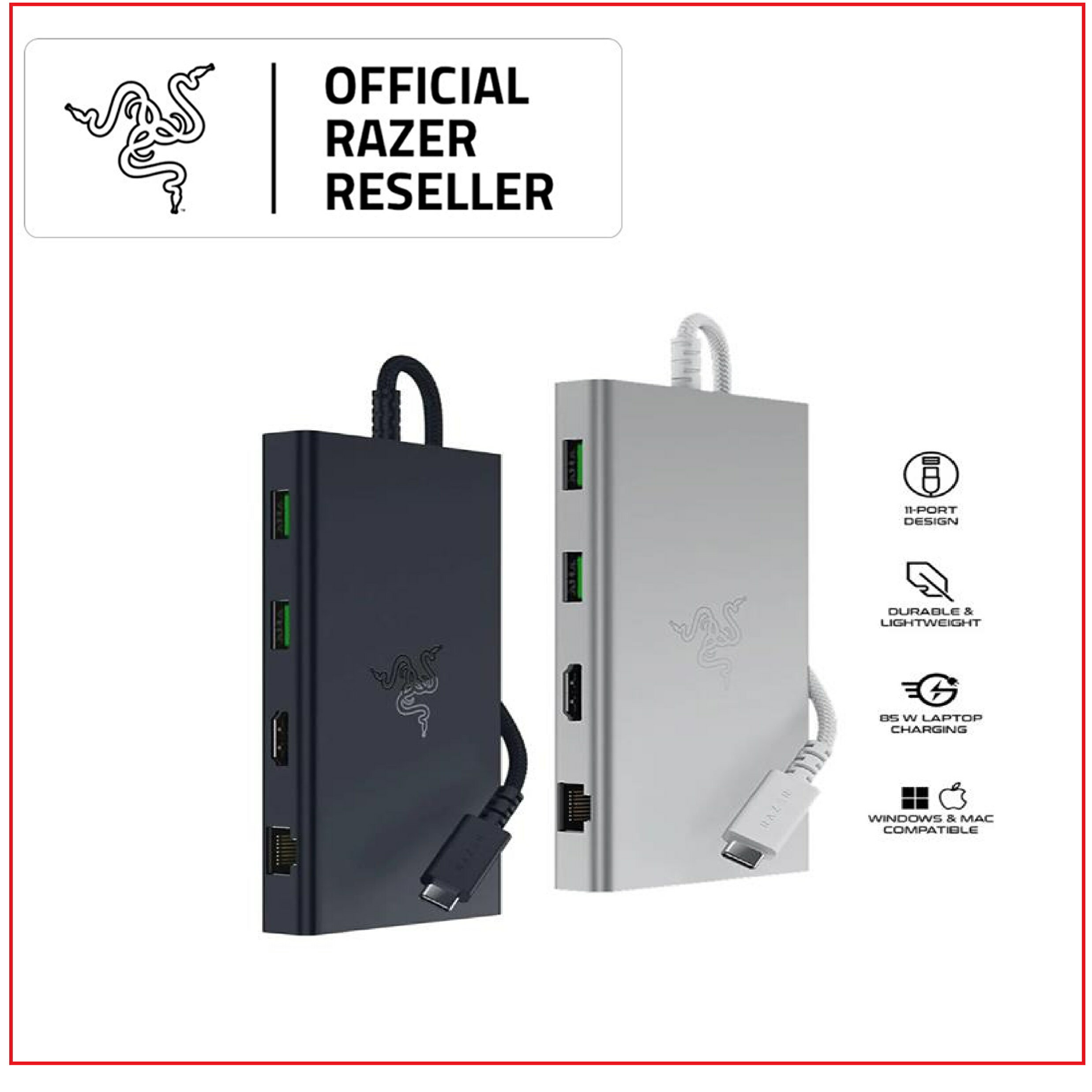Razer 雷蛇 USB C Dock-11-in-1 Multiport Adapter擴充塢 銀/黑兩色
