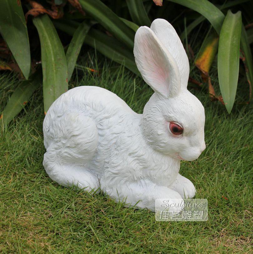 歐式玻璃鋼人物雕塑藝術品客廳戶外落地擺設可定制作動物小白兔子