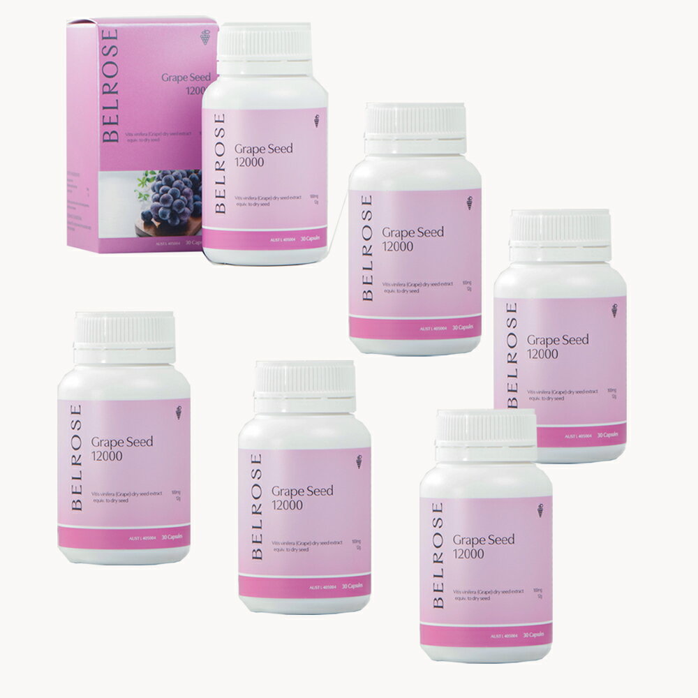 澳洲Belrose 頂級葡萄籽精華膠囊(6入組 30顆/瓶) 即期品-2025年12月到期
