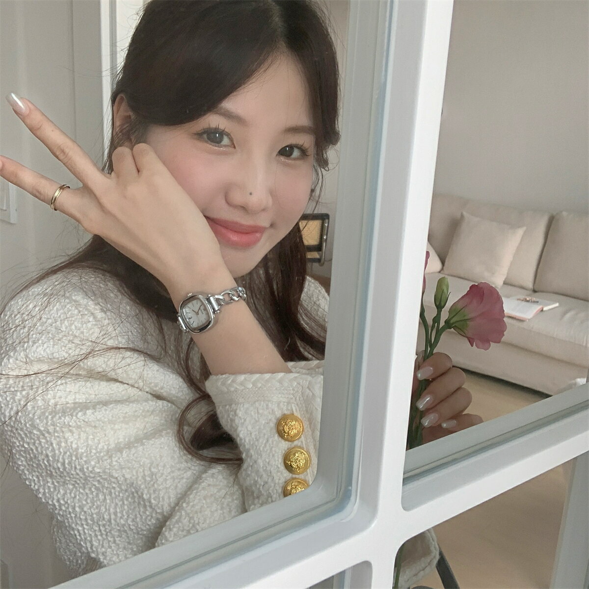【現貨】韓系小清新方形手鍊手錶女款學生ins輕奢小眾高階感鏈條式石英錶【北歐家居生活】