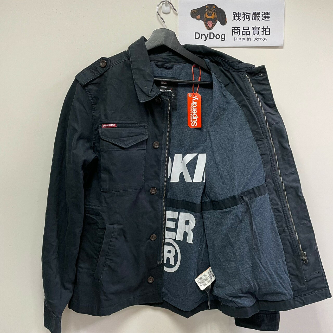 跩狗嚴選 極度乾燥 Superdry M65 Rookie 翻領 軍裝 外套 重磅純棉 襯衫夾克 午夜藍 深藍 貼布