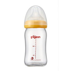 PIGEON 貝親新寬口母乳實感玻璃奶瓶160ml/橘【奶嘴SS圓孔】【悅兒園婦幼生活館】
