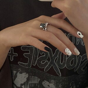 小寶925純銀開口鋯石戒指女小眾設計輕奢時尚個性冷淡風高級ins潮
