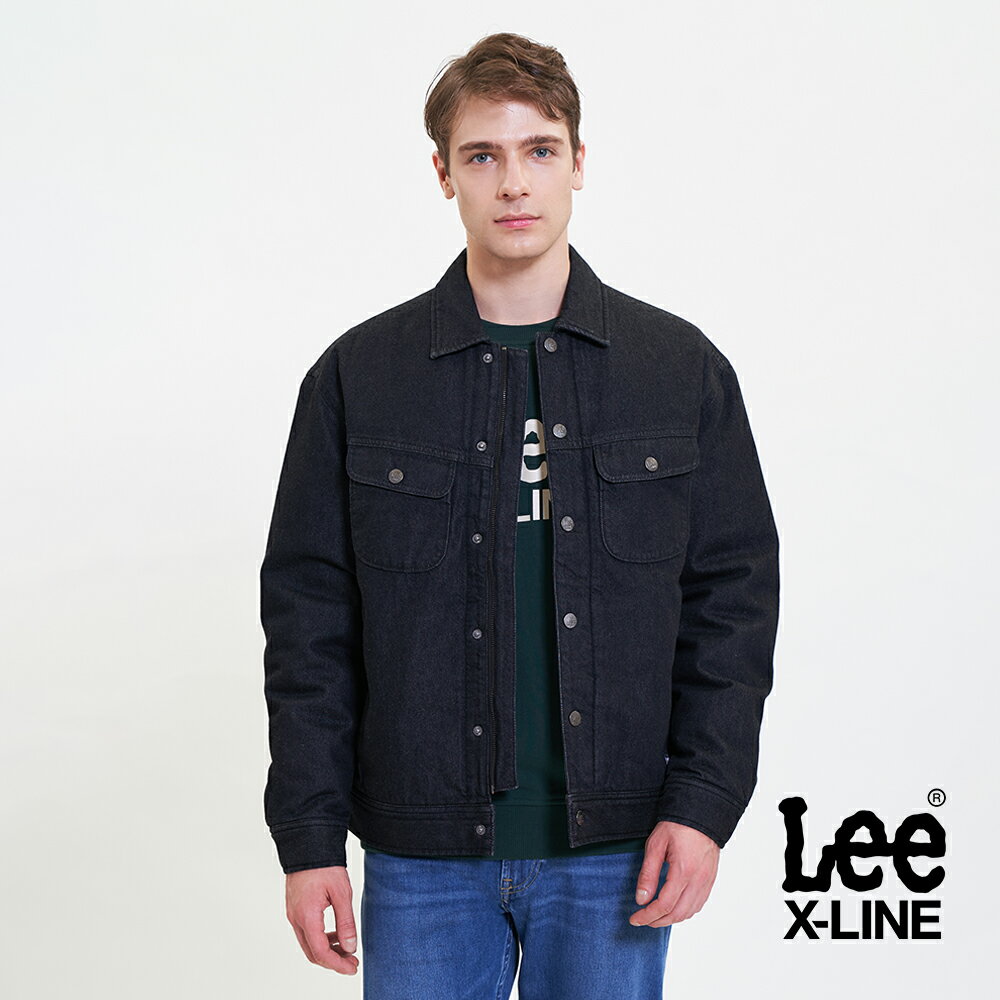 Lee 季節版型原色牛仔羽絨外套 男 X-LINE 原色藍LL220416998