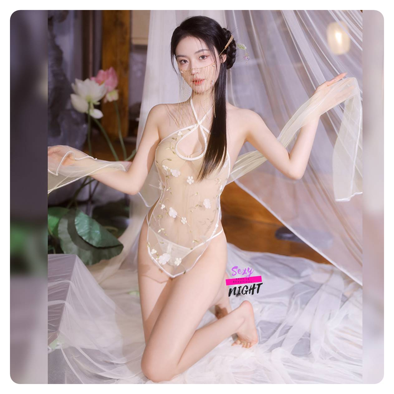 《H7469》清玉挽紗立體刺繡肚兜