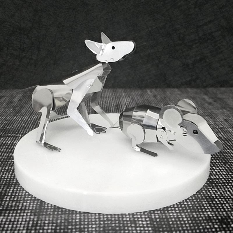 愛拼 全金屬不銹鋼DIY拼裝模型3D迷你立體拼圖 老鼠&袋鼠