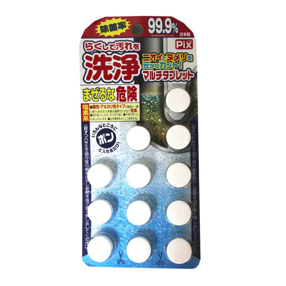 PIX 日本獅子化學 水管洗淨除污垢消毒清潔錠 一入12顆 #99187【APP下單4%點數回饋】