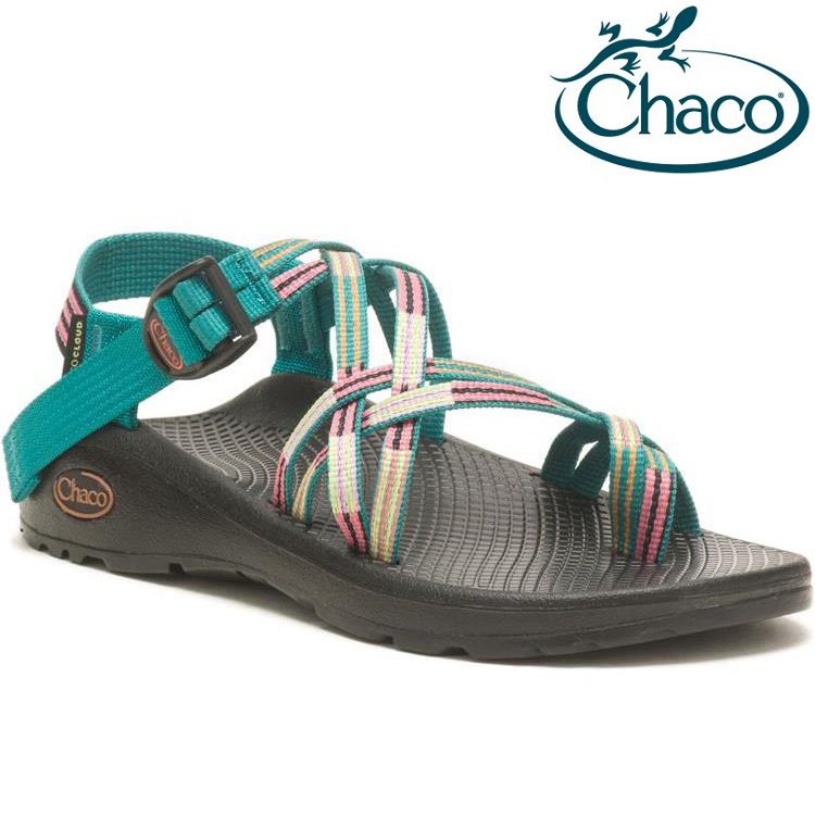 Chaco Z/CLOUD X2 女款 運動涼鞋/水陸鞋 雙織夾腳款 CH-ZLW04 HJ06 青綠線條