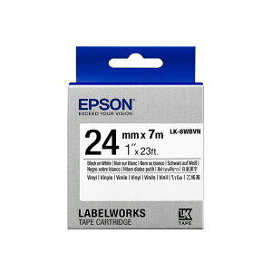 EPSON 耐久型系列 LK-6WBVN 白底黑字 24mm 標籤帶 S656417 適用 LW-600P/LW-K600/LW-700/LW-Z900