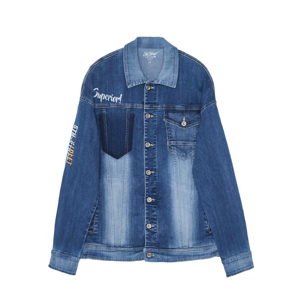 中性款 牛仔外套-酵洗藍 (510509) 【5th STREET】【APP下單享4%回饋】 聖誕禮物券 最高折700 6