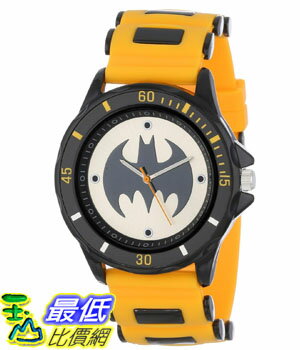 [104美國直購] 男士手錶 Batman Men's BAT9065 Yellow Rubber Strap Analog Watch 黃色