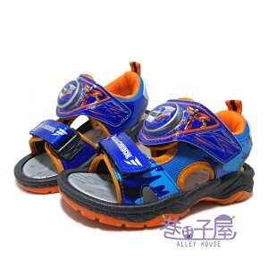 CARBOT 童款造型電燈涼鞋 [HCKT16356] 藍桔 MIT台灣製造【巷子屋】