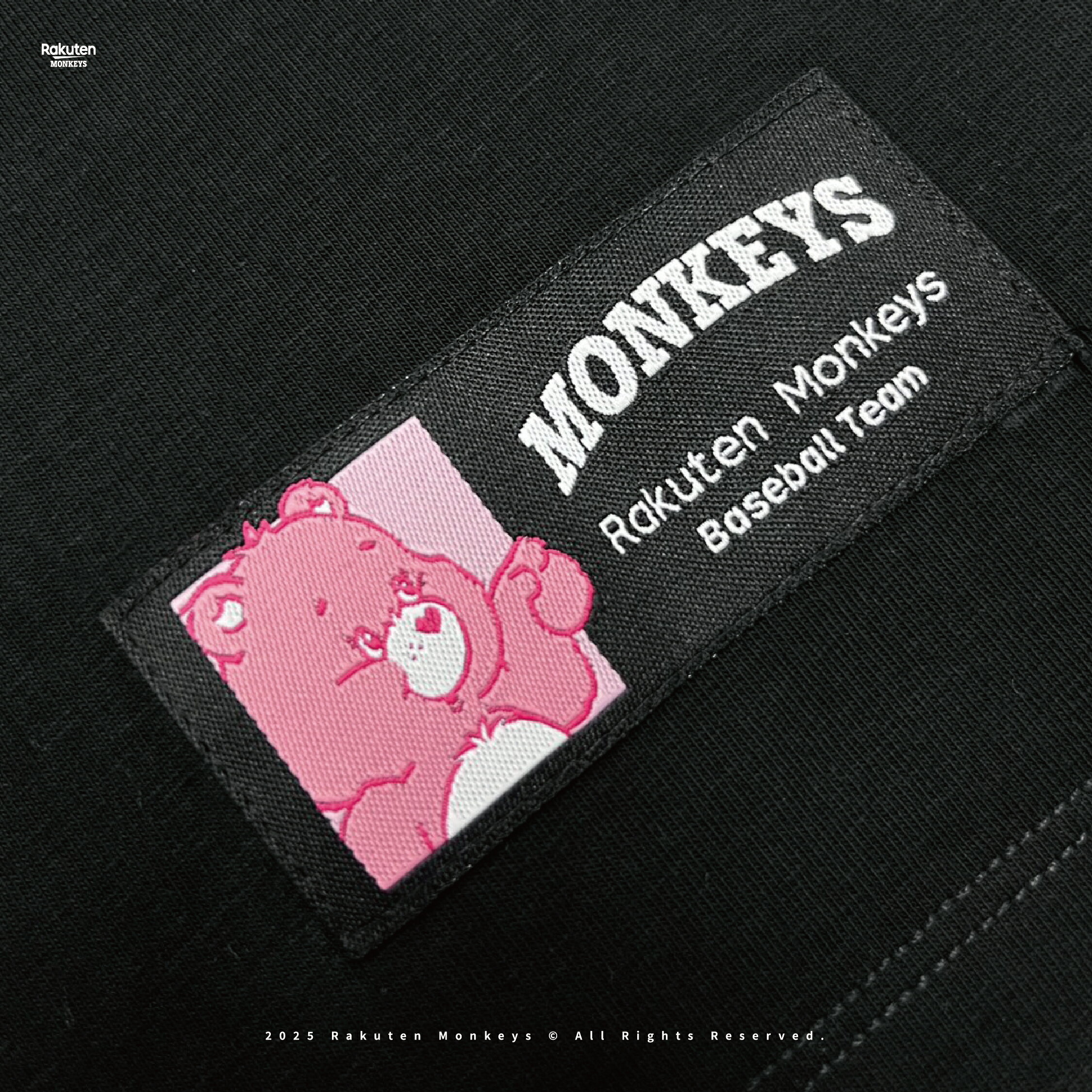 Rakuten Monkeys × Care Bears™ - Grumpy Bear寬版短T(黑) 4