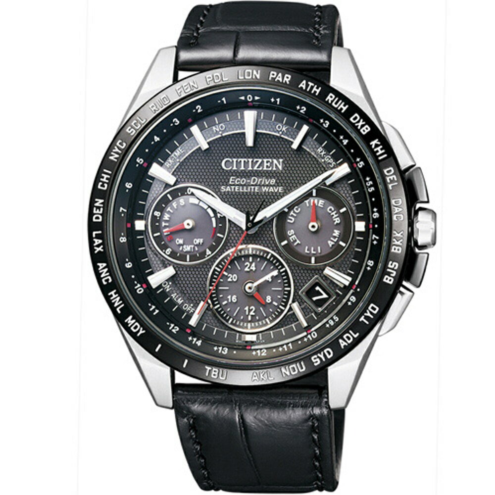 CITIZEN 星辰錶 GPS 系列 光動能鈦衛星計時腕錶(CC9015-03E)-44mm-黑面皮革【刷卡回饋 分期0利率】【APP下單22%點數回饋】