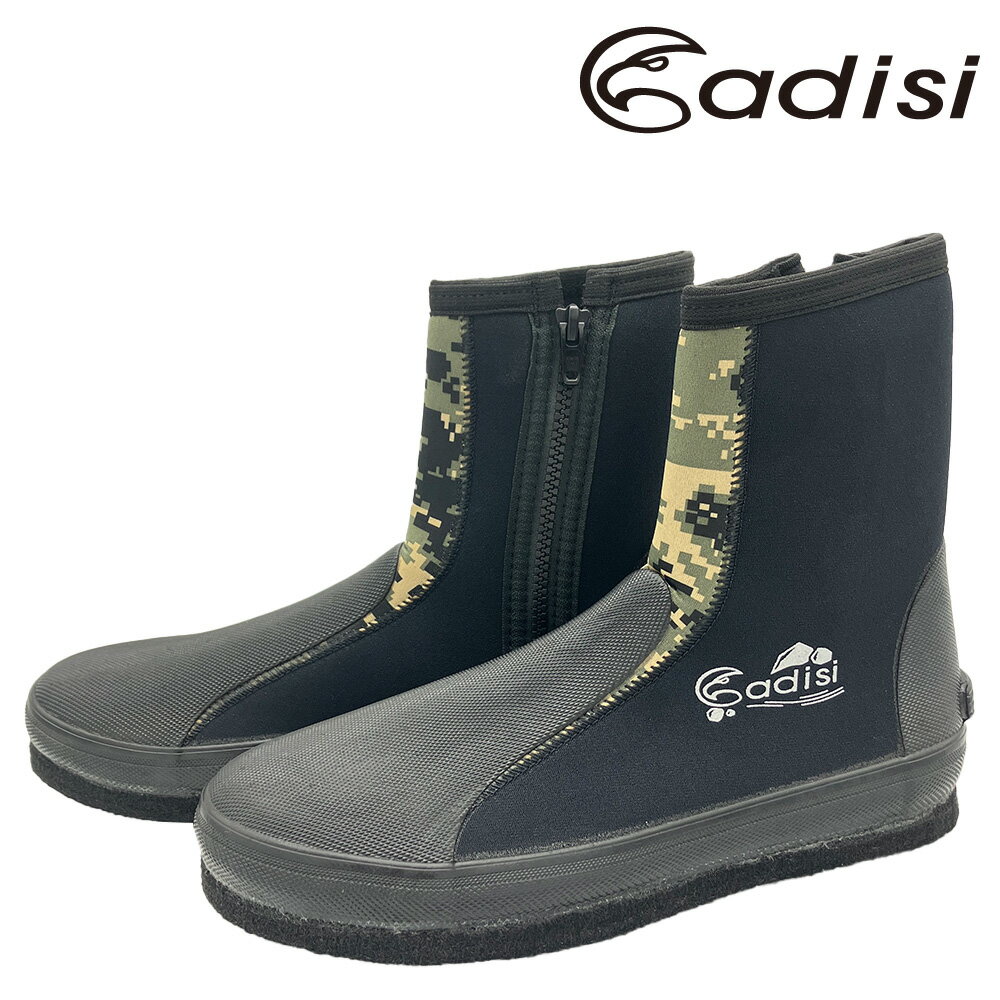 ADISI 長筒防滑鞋【黑-數位迷彩/長橡膠片】AS24010 (23~29) / 城市綠洲專賣 (溯溪、浮潛、潛水、止滑、雨鞋、戲水、海邊、礁岩) 3