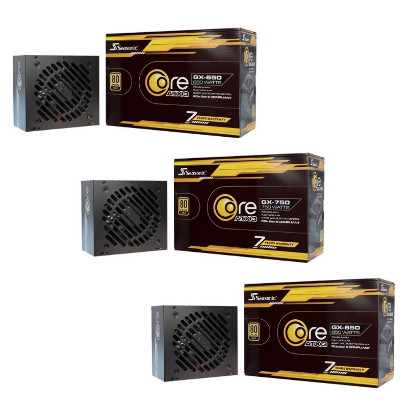 米特3C數位–Seasonic 海韻 ATX 3 CORE GX-650 GX-750 GX-850 金牌全模組電供 黑色