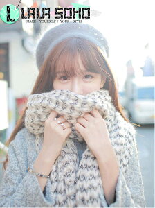 圍巾 秋冬新款 韓國 雙色 毛線圍巾 加厚加長款