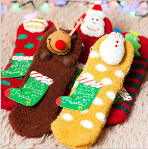 聖誕襪 聖誕禮物 毛襪 卡通 防滑 保暖襪 聖誕節 嚴選熱銷 毛巾襪 厚襪子 珊瑚絨 加厚 大人款 創意