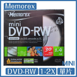 【超取免運】memorex 8公分 1~2X DVD-RW DVD CAM單片
