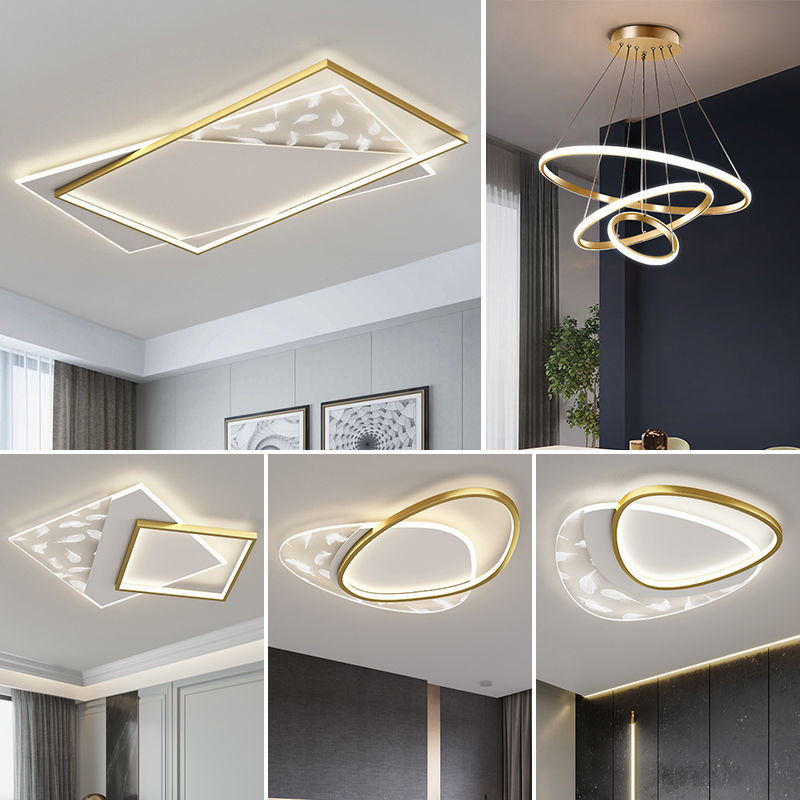 北歐吸頂燈LED客廳燈現代簡約大氣臥室羽毛燈具2022新款全屋套餐