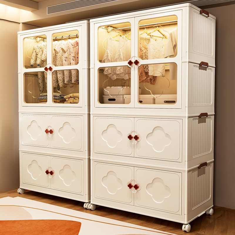 儿童衣柜免安装宝宝婴儿衣服收纳柜卧室多层塑料可折叠家用置物架