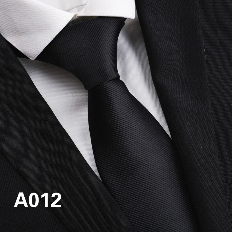 商務正裝男士結婚新郎領帶 團體領帶純黑色細紋韓版窄領帶