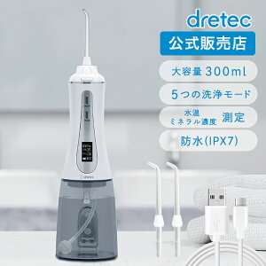 免運 日本公司貨 dretec FS-100WT 沖牙機 洗牙機 USB充電 300ml水箱 5種模式 IPX7防水