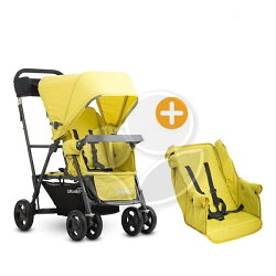 【第二座椅組合】Joovy - Caboose Ultralight Graphite 新款輕量級雙人推車 - 黃【悅兒園婦幼生活館】