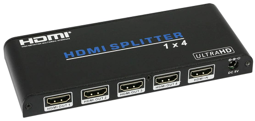 WolfPack 1x4 HDMI Splitter w/Fast 18 GBPS Bandwidth, HDR & HDCP 2.2 w/1-Yr Warranty