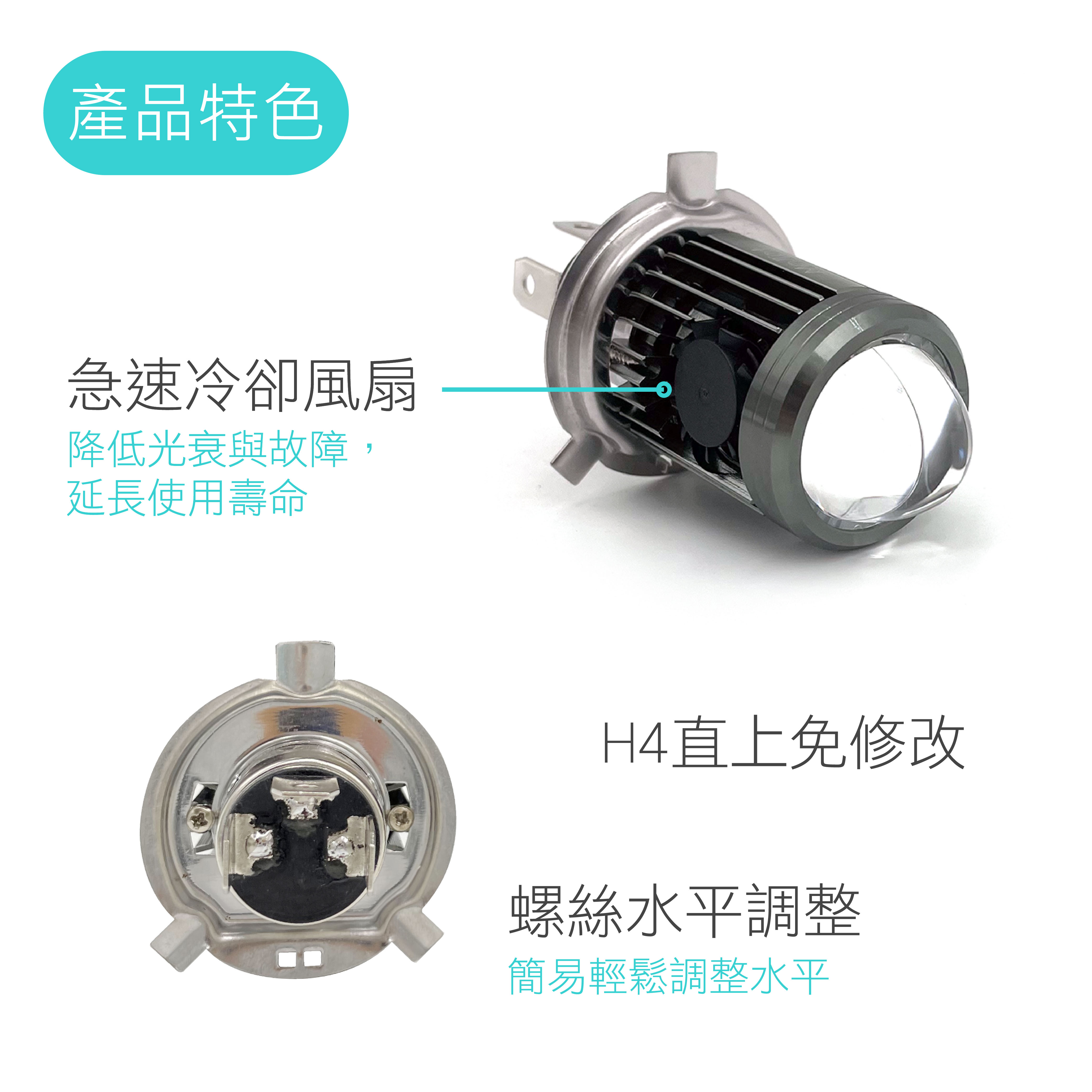 SLO【K9二代 LED魚眼大燈】風扇 遠近同亮 小魚眼 魚眼  H4機車大燈 直上 LED大燈 LED小魚眼 1