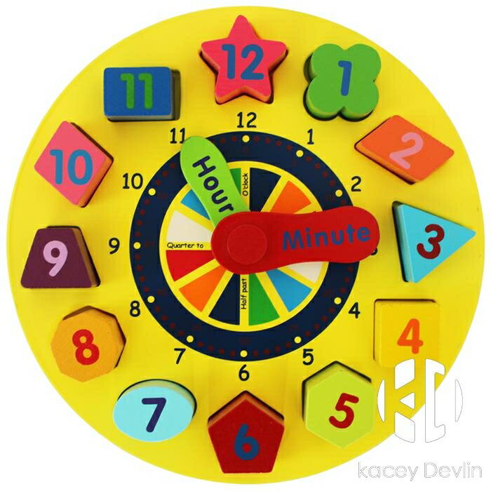 兒童時鐘積木數字益智形狀配對玩具認知拼圖嬰兒早教智力2歲3周歲【聚物優品】