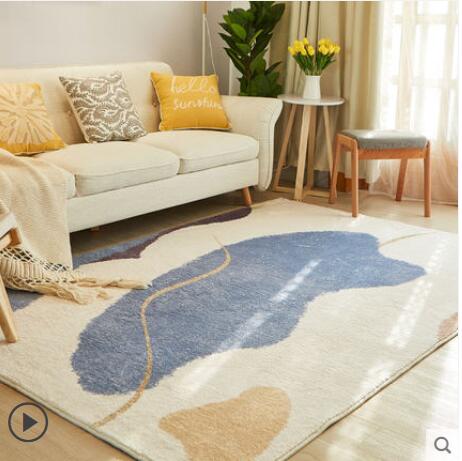 客廳ins地毯臥室兒童北歐短毛小床邊毯冬簡約茶幾毯家用沙發地墊