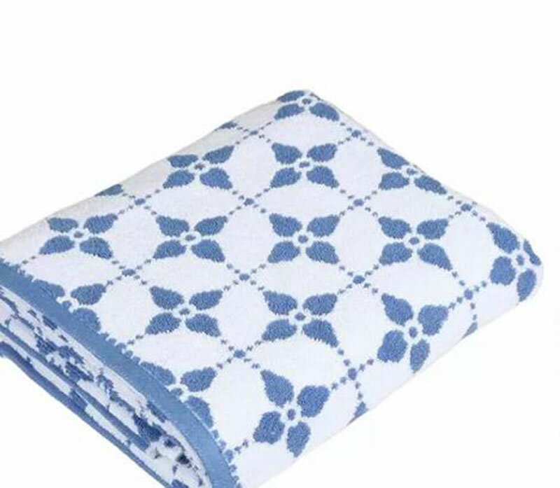 [COSCO代購4] W137734 Martha Stewart 緹花純棉浴巾 76公分 X 147公分 藍幾何