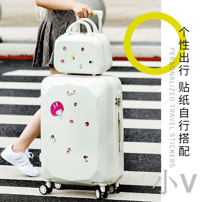 小V 糖果色行李箱女萬向輪拉桿箱登機箱韓版旅行箱網紅密碼箱包男箱子