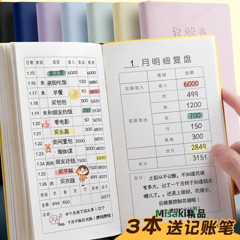現貨 記賬本手帳明細賬家庭理財筆記本可愛家用小隨身每日生活現金日常-誠信商鋪-Misaki精品