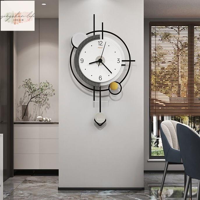 北歐風創意壁鍾 亞克力鐘錶 靜音掛鐘 藝術高品質時鐘 客廳擺鐘 搖擺掛鐘 時鐘 個性裝飾 高CP