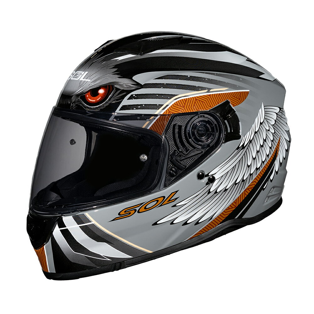 【SOL Helmets】SF-7全罩式安全帽 (老鷹_灰/棕) ｜ SOL安全帽官方商城