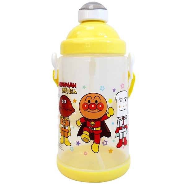 麵包超人彈跳水壺650CC 黃色【六甲媽咪】