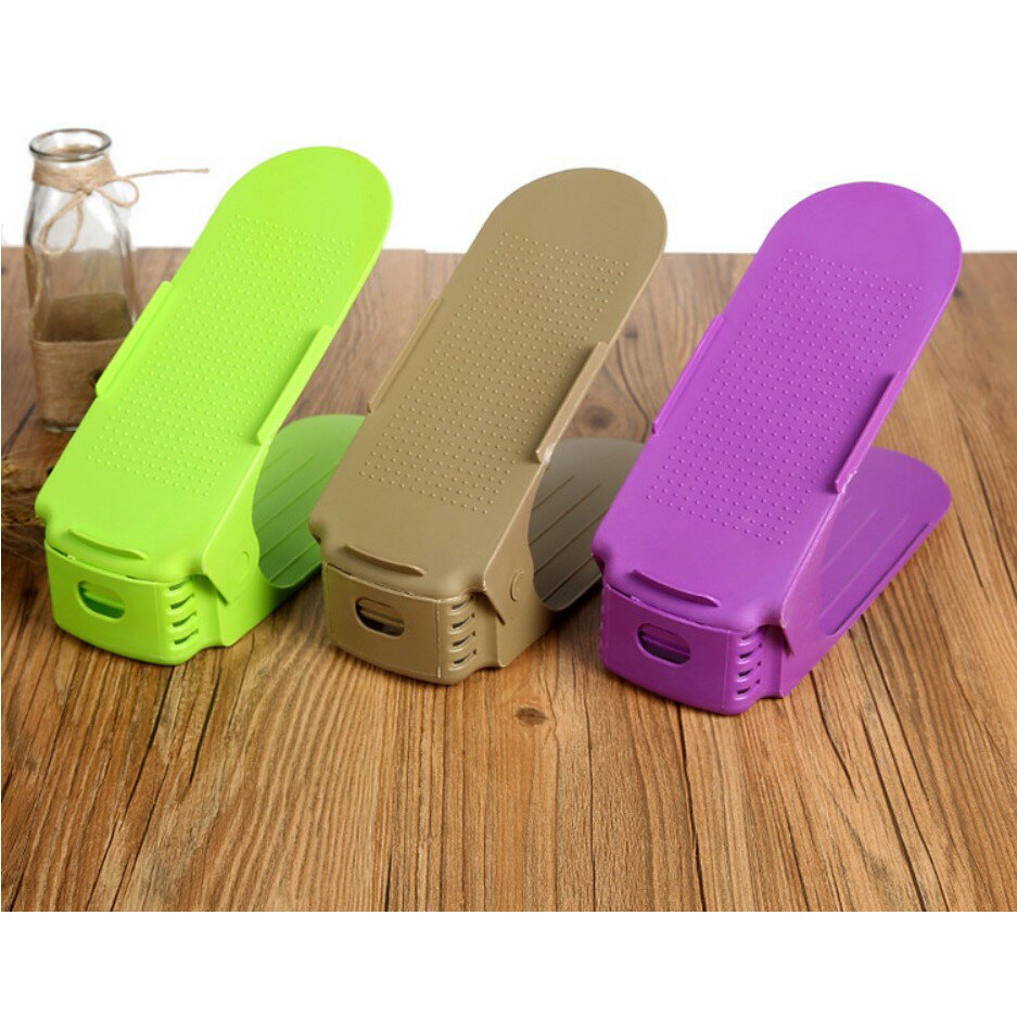 【*可調式鞋架】簡易鞋子收納架 馬卡龍鞋架 三段式調整鞋子收納架 彩色堆疊架 6