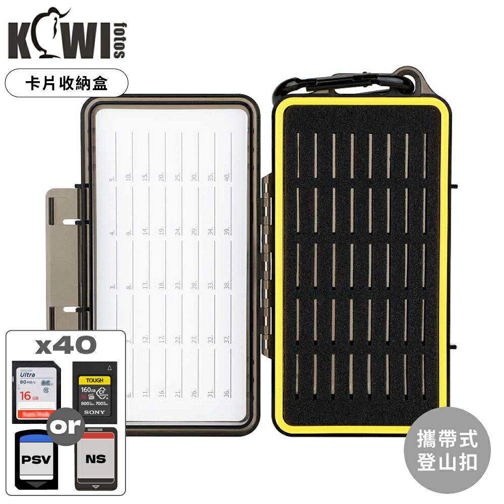 又敗家KIWIFOTOS登山扣攜帶式任天堂Switch遊戲片SD卡CFexpress TypeA卡收納盒KCB-SD40